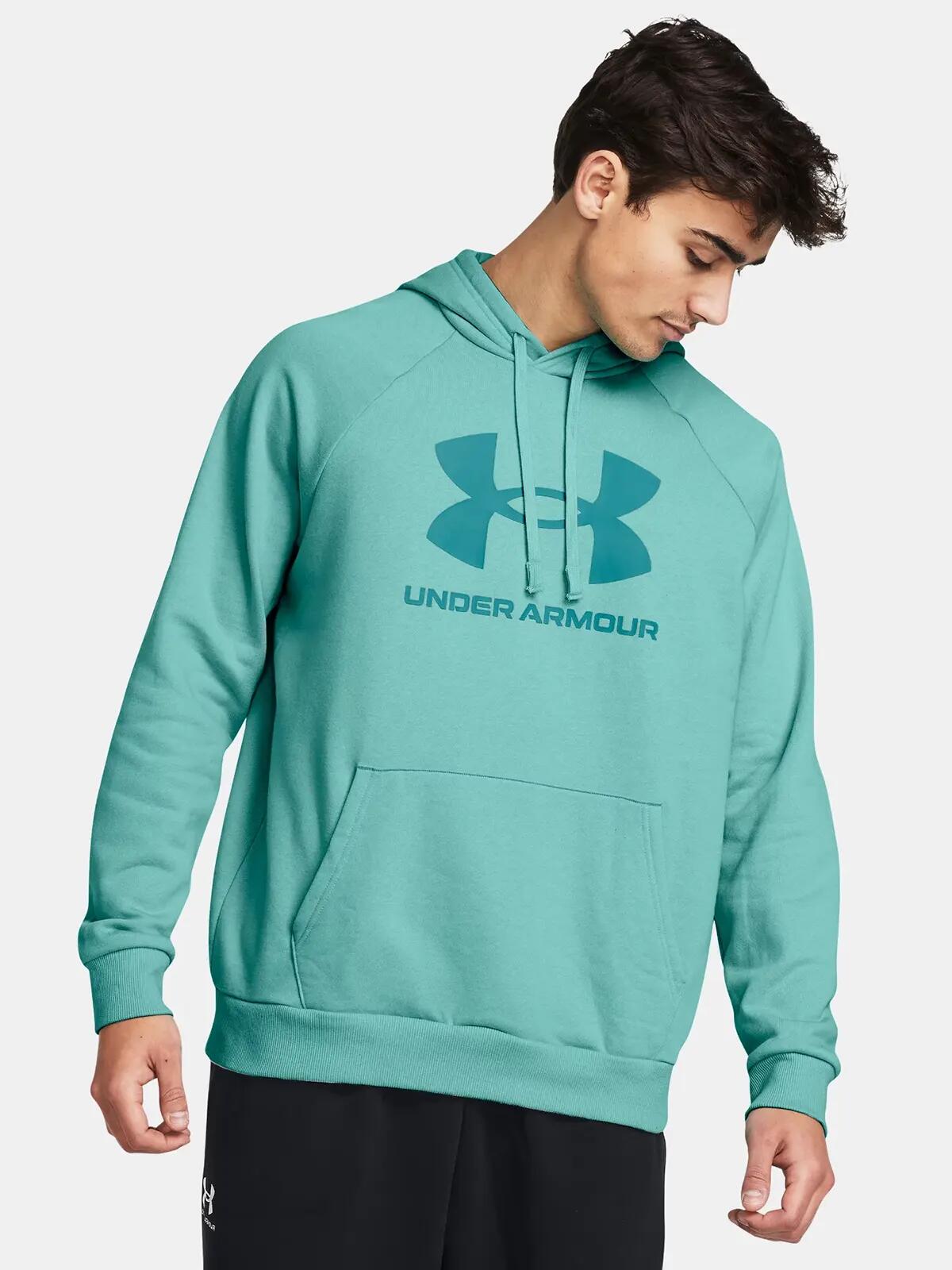 Sweat à capuche Under Armour Rival Fleece turquoise 3/7