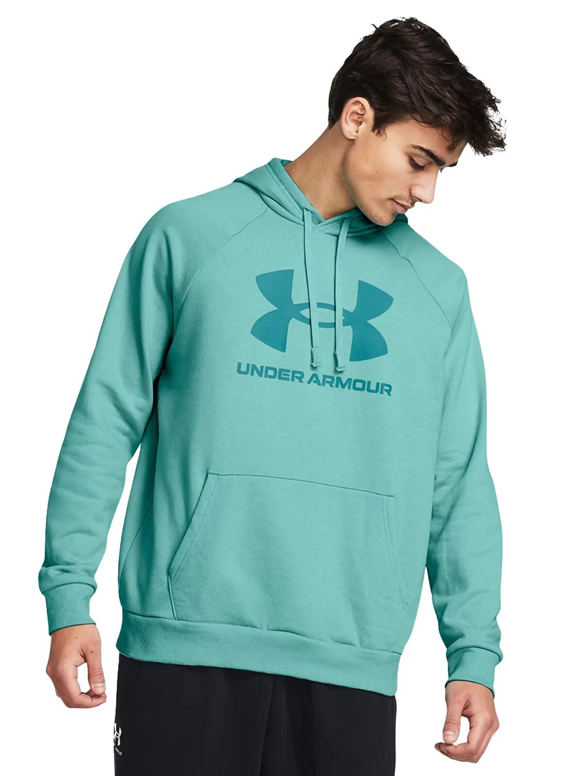 Sweat à capuche Under Armour Rival Fleece turquoise 2/7