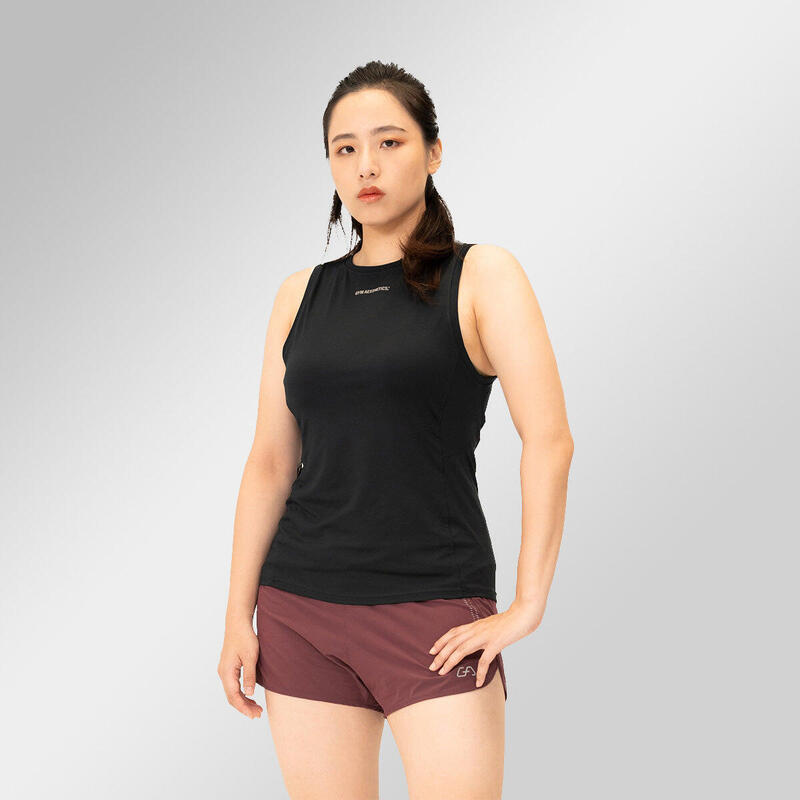 Women GA Badge Fitness Sports Vest/Tank Top - BLACK