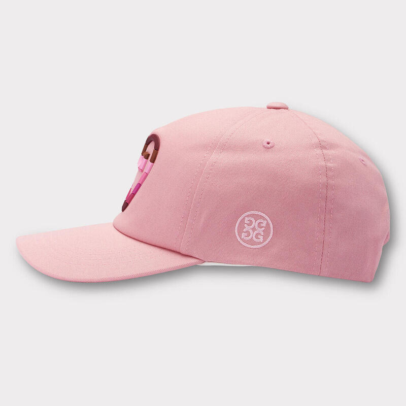 STRIPED HEART G'S STRETCH TWILL SNAPBACK 條紋心形女士高爾夫球帽 - 粉紅色