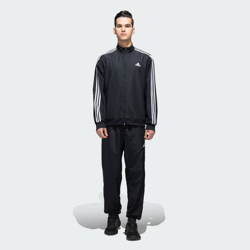 Adidas M 3S WV TT TS Men Sports Track Suit Black -  1