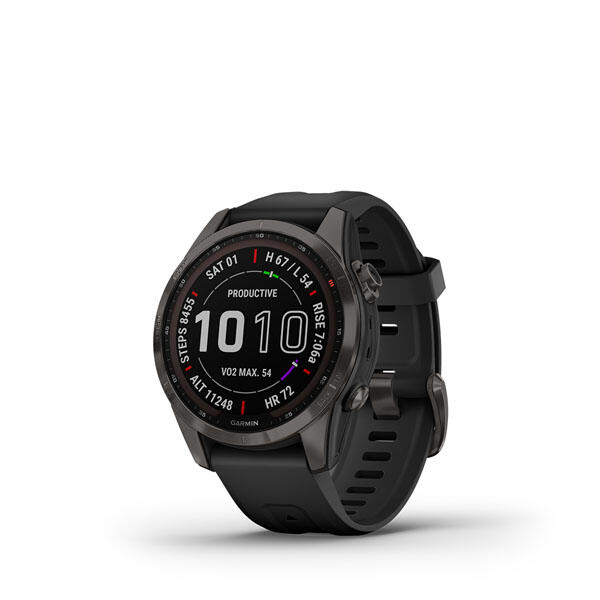 Garmin Fenix 7S running smartwatch Sapphire Solar Carbon Gray DLC