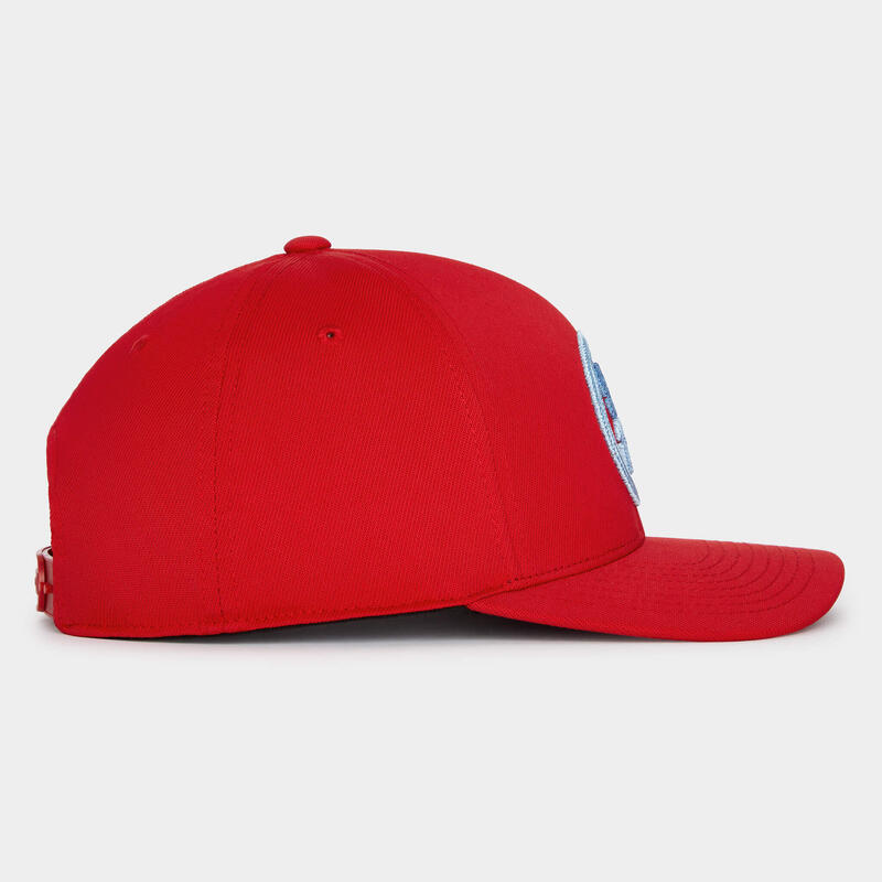 CIRCLE G's 彈力斜紋可調整式高爾夫球帽 - 紅色