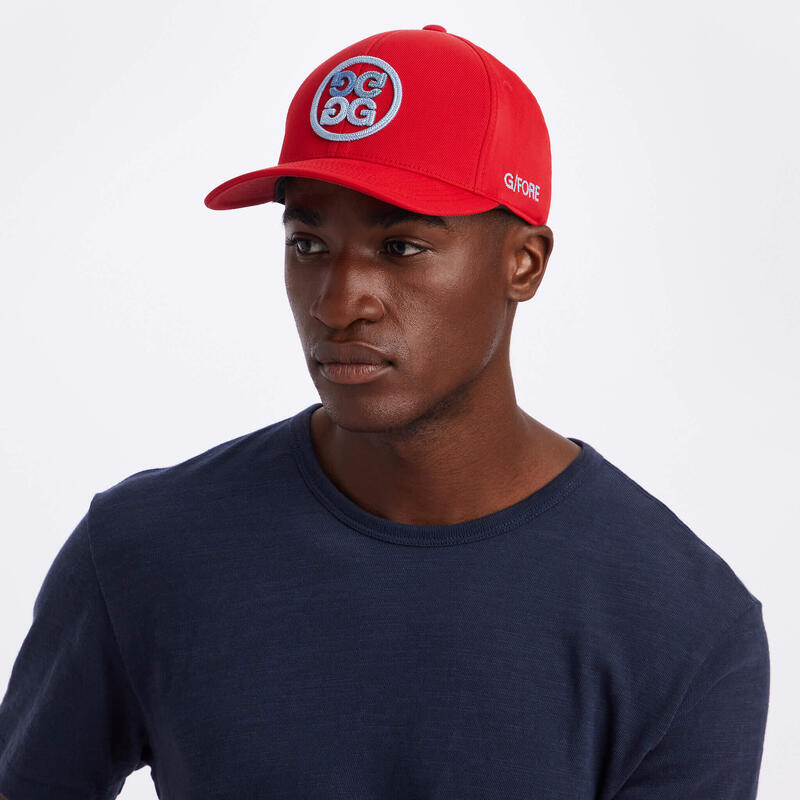 CIRCLE G'S STRETCH TWILL SNAPBACK GOLF CAP - RED