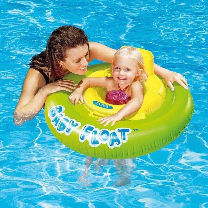Baby Float Baby Seat Swim Ring - Green/Yellow