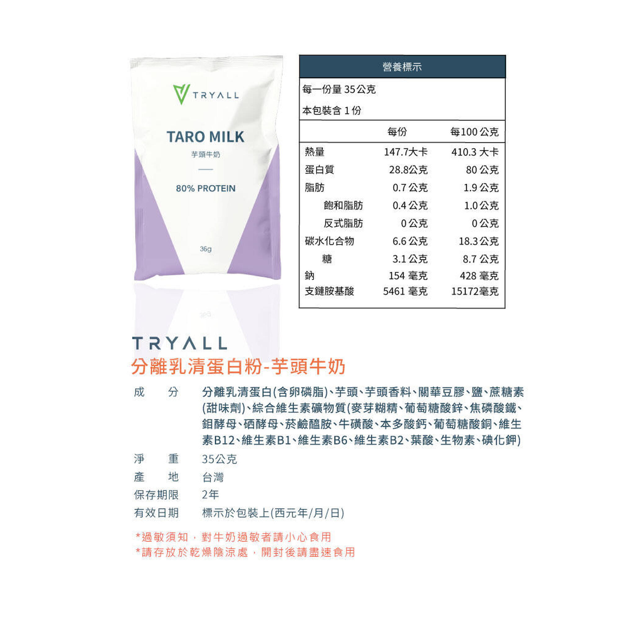 Whey Protein Isolate Sachet (30 packs) - Taro Milk