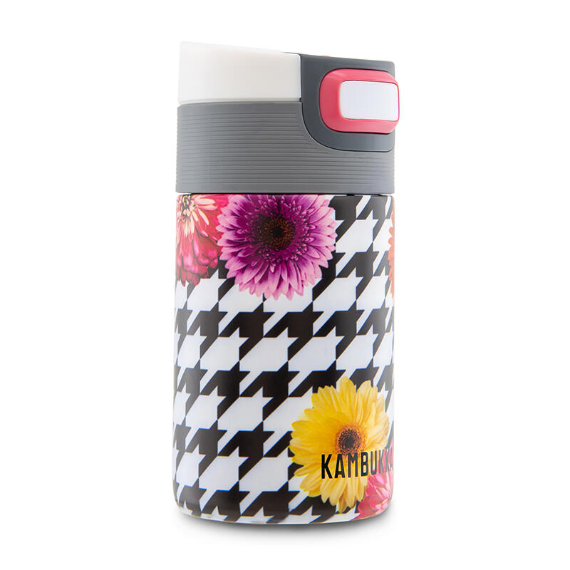 Etna Thermal Mug (SS) 10oz/300ml - White w/ Floral Patchwork