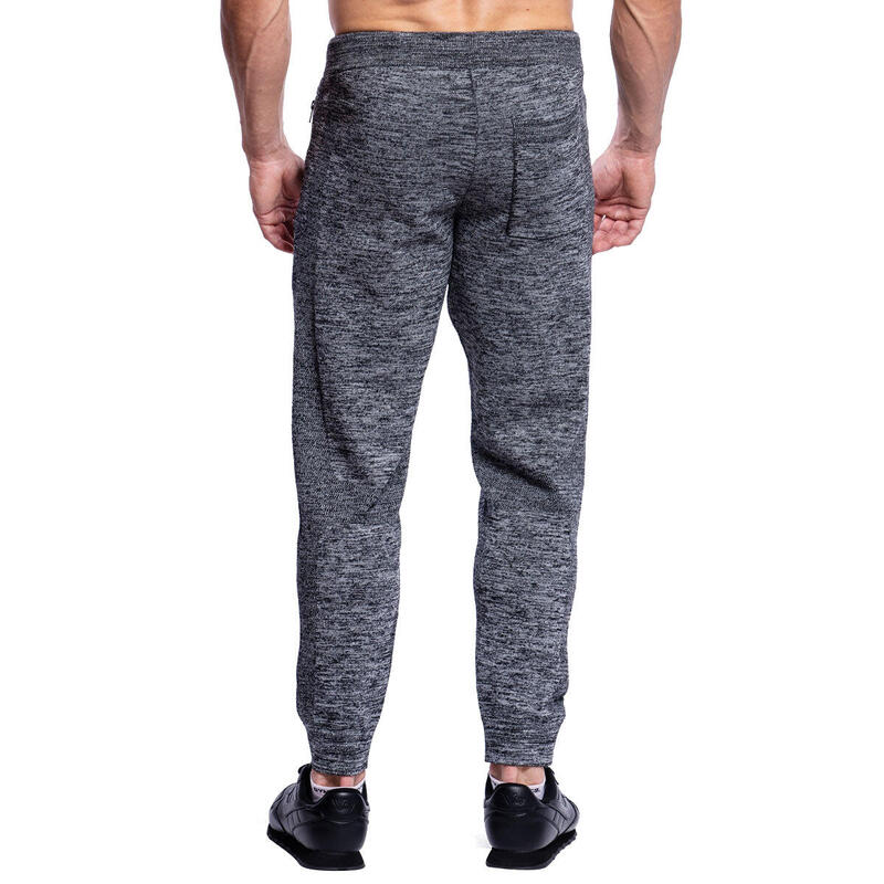 Men Pattern Coldproof Long Cotton Pants with Zipper - GREY