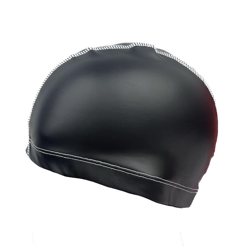 PU Coated Adult Swimming Cap - Black