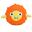 PufferFish Pool & Bath Toy (Non Toxic) - Orange