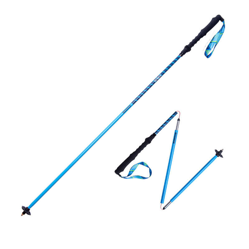 E4202 Aluminum Lightweight Foldable Trekking/Hiking Pole 1 Pair - Blue