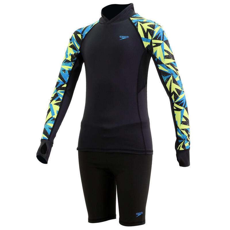 Deluxe Junior Long Sleeve Breathable Water Activity Set - Black/ Blue