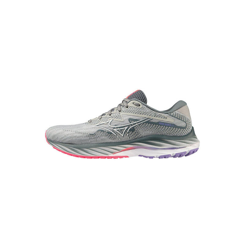 Wave Rider 27 Wide Women's Road Running Shoes - Grey x Silver