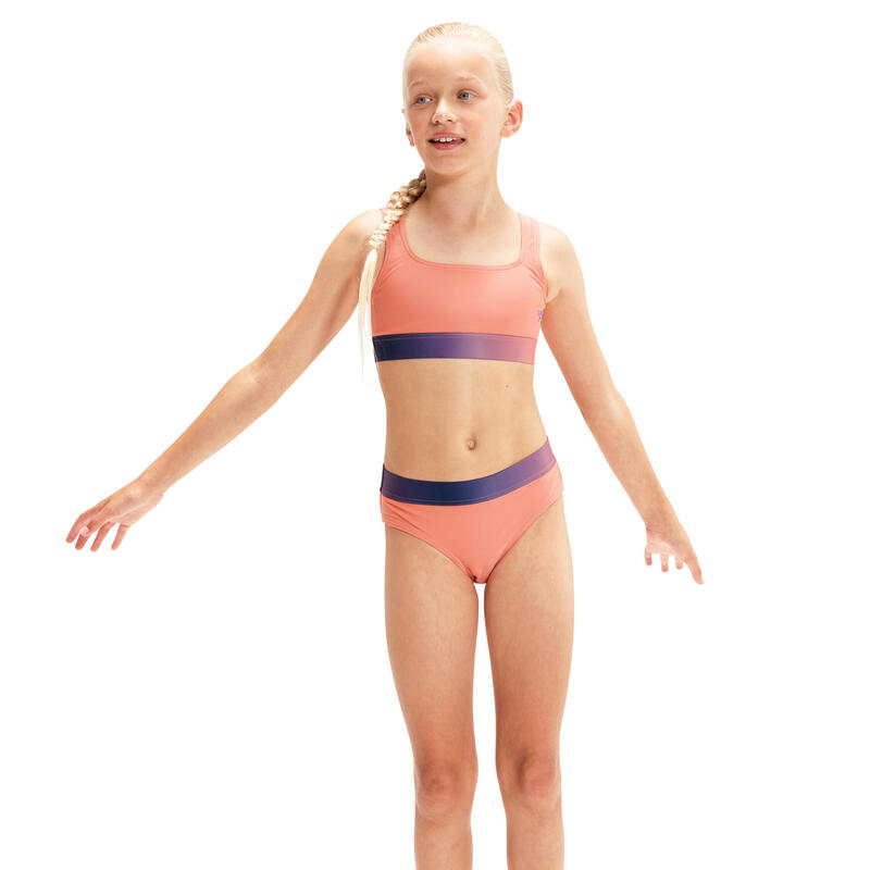 SUNNY BONDI 女童 (6 - 14 歲) 漸變拼貼 分體泳衣 - 橙色