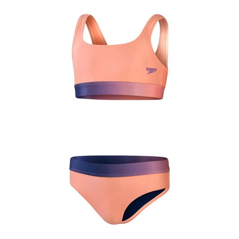 SUNNY BONDI GIRLS (AGED 6-14) OMBRE TRIM BRA TOP SET - ORANGE