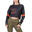 Women GA Lightweight Long Sweatshirts Crop Top - BLACK