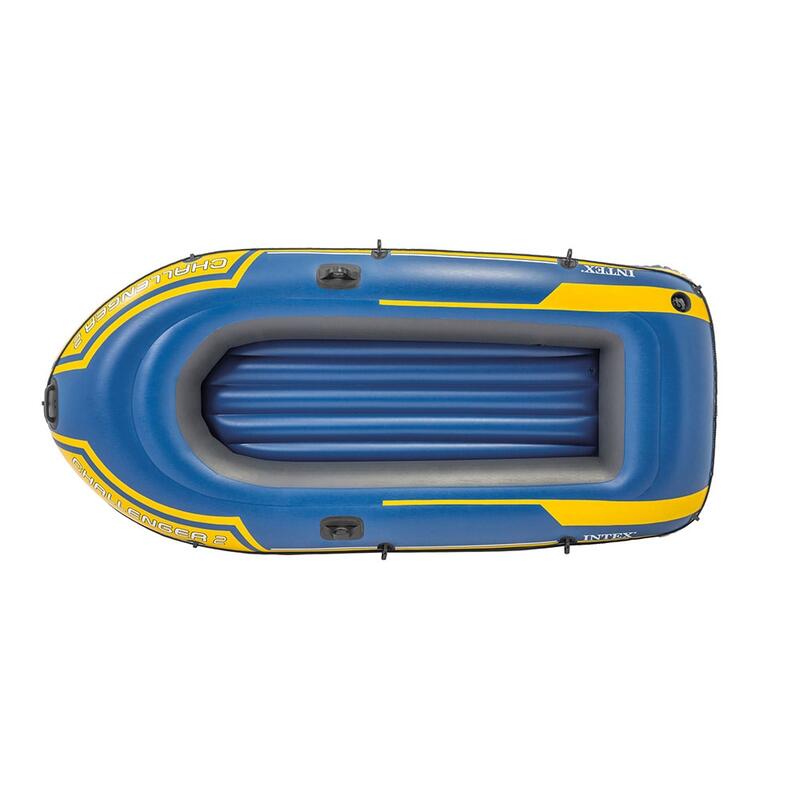 Challenger 2 充氣式2人皮艇套裝 - 藍色/黃色