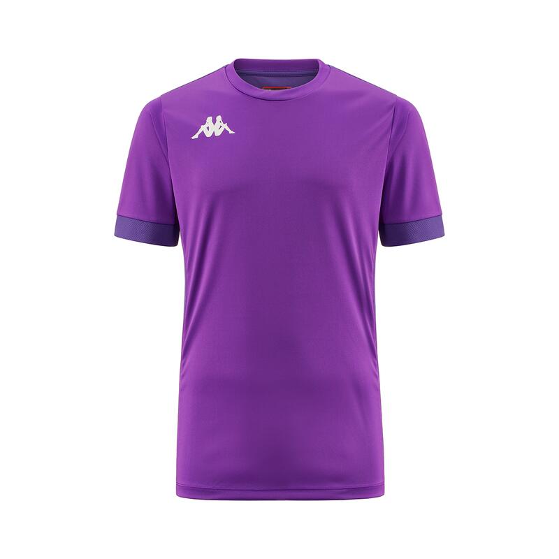 kappa t-shirt da bambino in poliestere viola da calcio