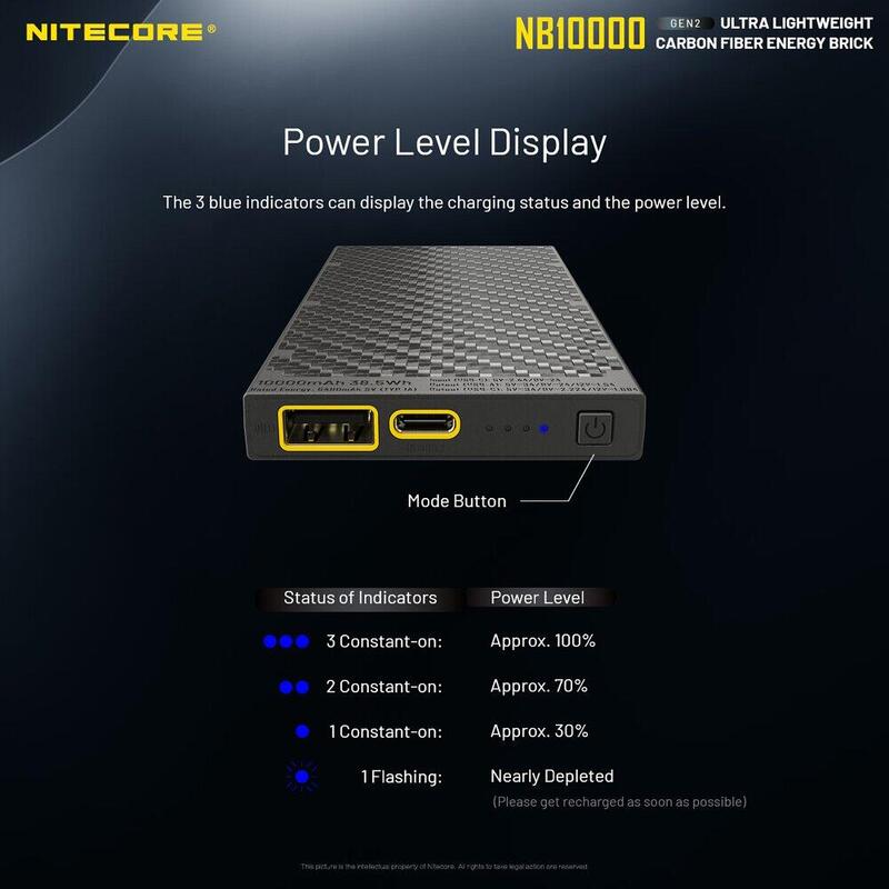 NB10000 [GEN 2] 超輕量碳纖充電器10000mAh - 黑色