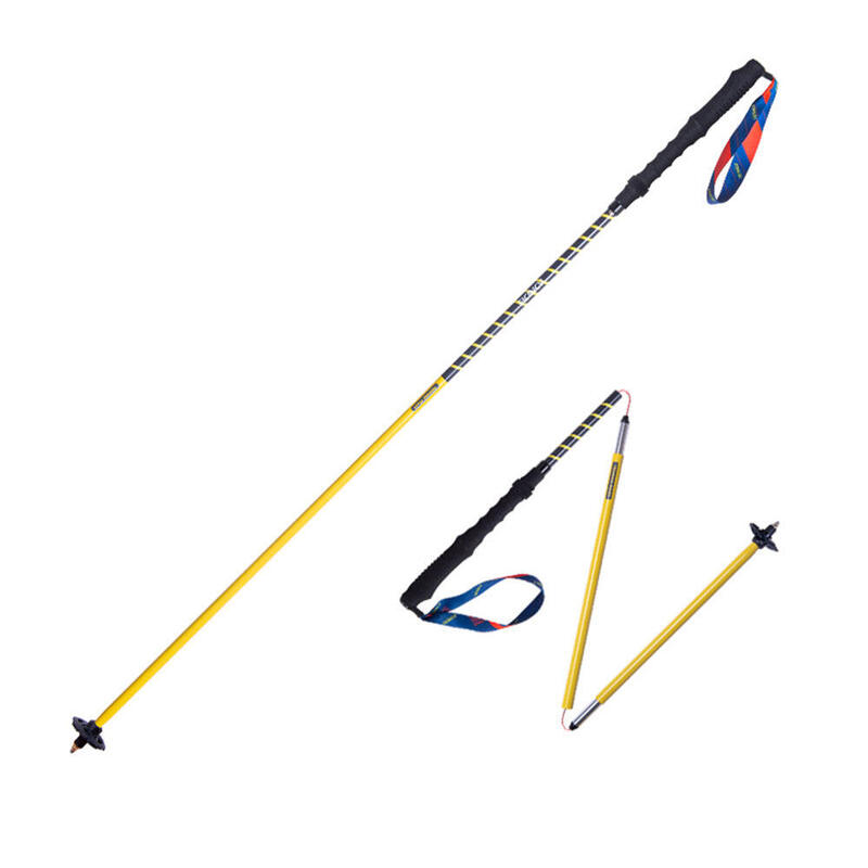 E4202 Aluminum Lightweight Foldable Trekking/Hiking Pole 1 Pair - Yellow