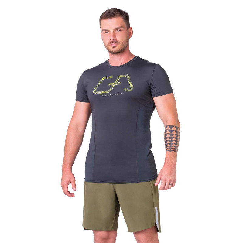 Men Multi-Pocket Breathable Dri-Fit 9" Running Sports Shorts - OLIVE GREEN