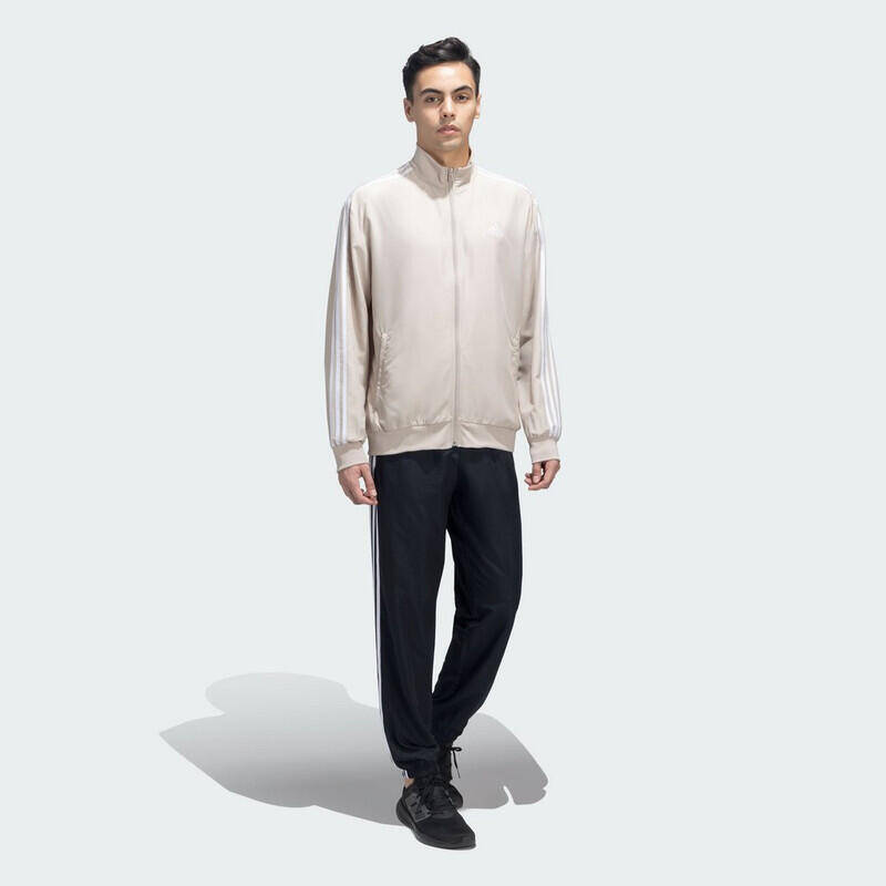 Adidas M 3S WV TT TS Men Sports Track Suit Brown -  3