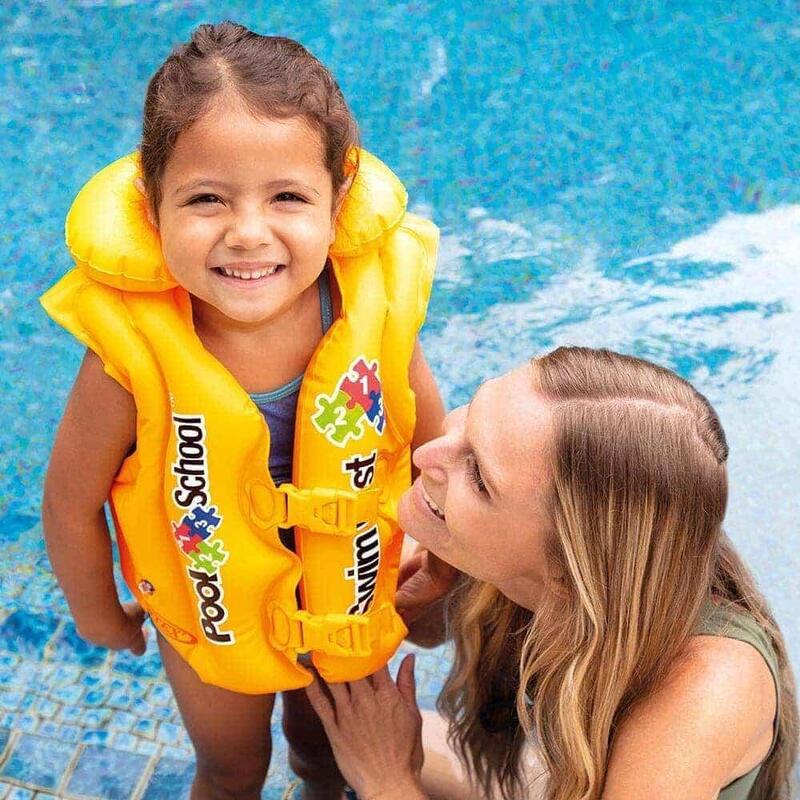 Pool School Deluxe Inflatable Swim Vest - Yellow