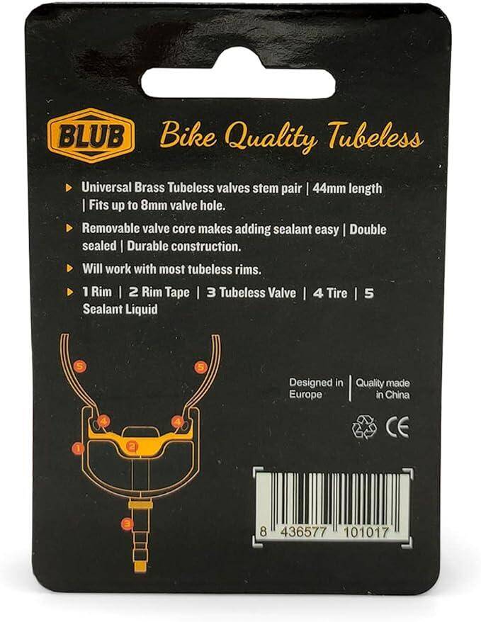 Blub Tubeless Valves Brass 44mm -  3