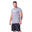 男裝LOGO彈性跑步健身短袖運動T恤上衣 - 灰色