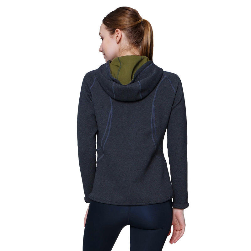 Women Reversible Lightweight Hooded Sweatshirts Hoodie - BLACK