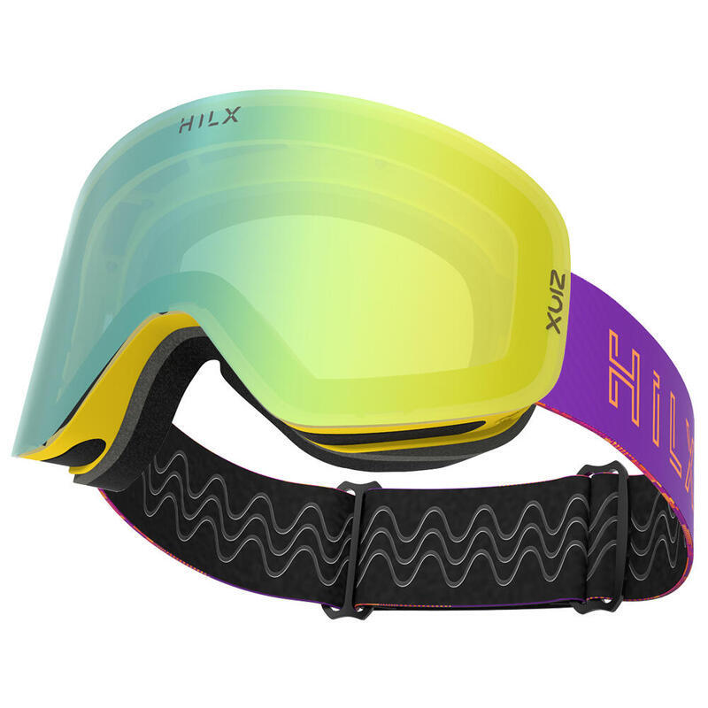 VINTRO Unisex Anti-fog & Triple Scratch Ski, Snow Goggles - Yellow/Purple