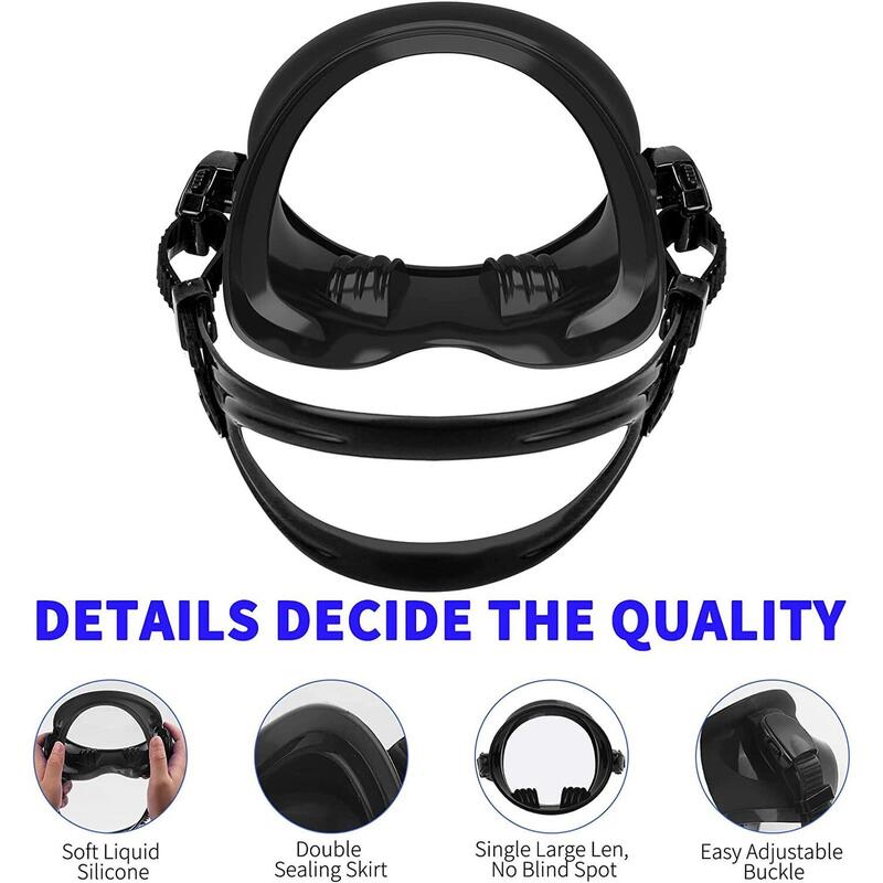 Professional Adult Scuba Diving Mask - Black