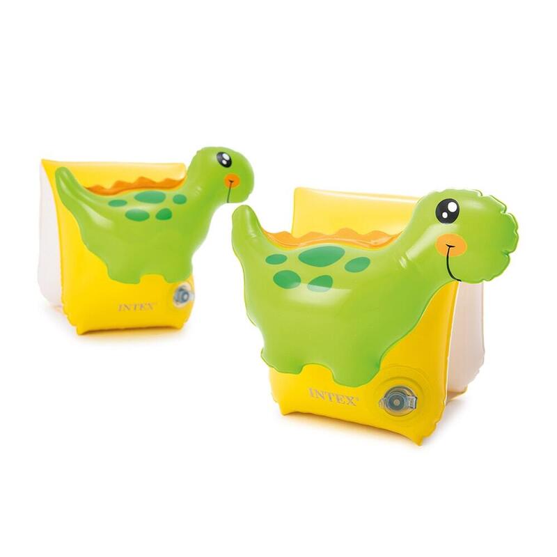 Dinosaur Children's Inflatable Swimming Armbands - Green/Yellow