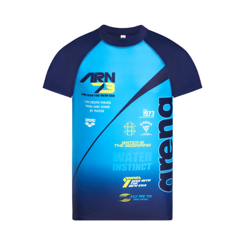 RACING MEN SHORT SLEEVE SUN PROTECTION TOP - BLUE