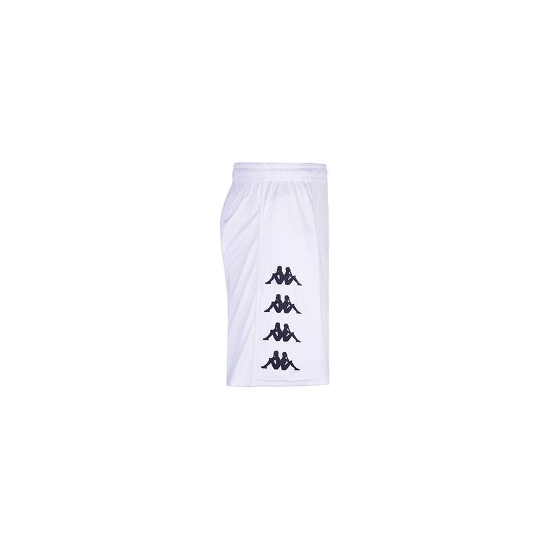 kappa pantaloncini da bambino in poliestere bianco da calcio .