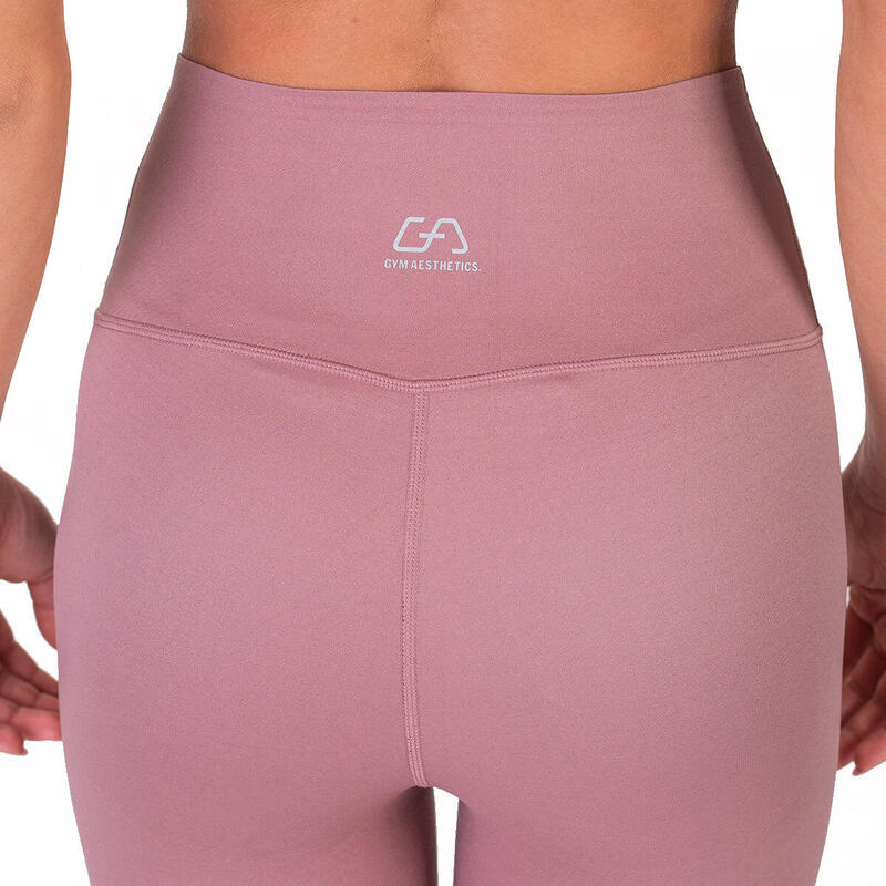 女裝雙面高腰瑜珈褲透氣網底緊身褲 - 粉紅色