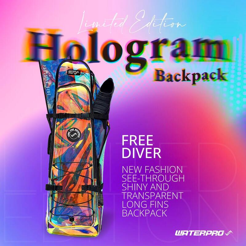 Adult Waterproof Free Diving TPU Long fins Backpack - Blue