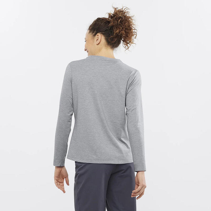 Essential Tencel Women Trail Running Long Sleeves Tee - Grey