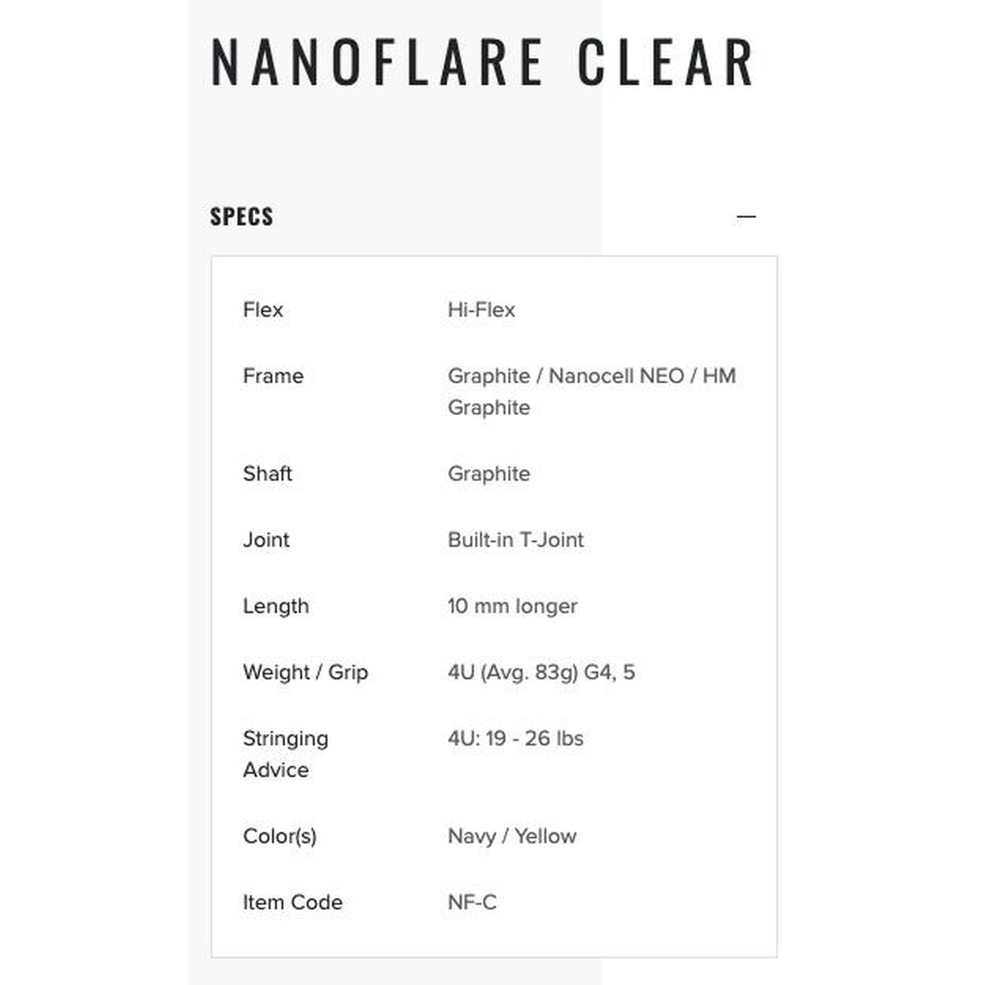 Nanoflare Clear Adult Badminton Racket (Strung) - Navy/Yellow
