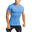 Men Tight-Fit V neck Gym Running Sports T Shirt Fitness Tee - BLUE