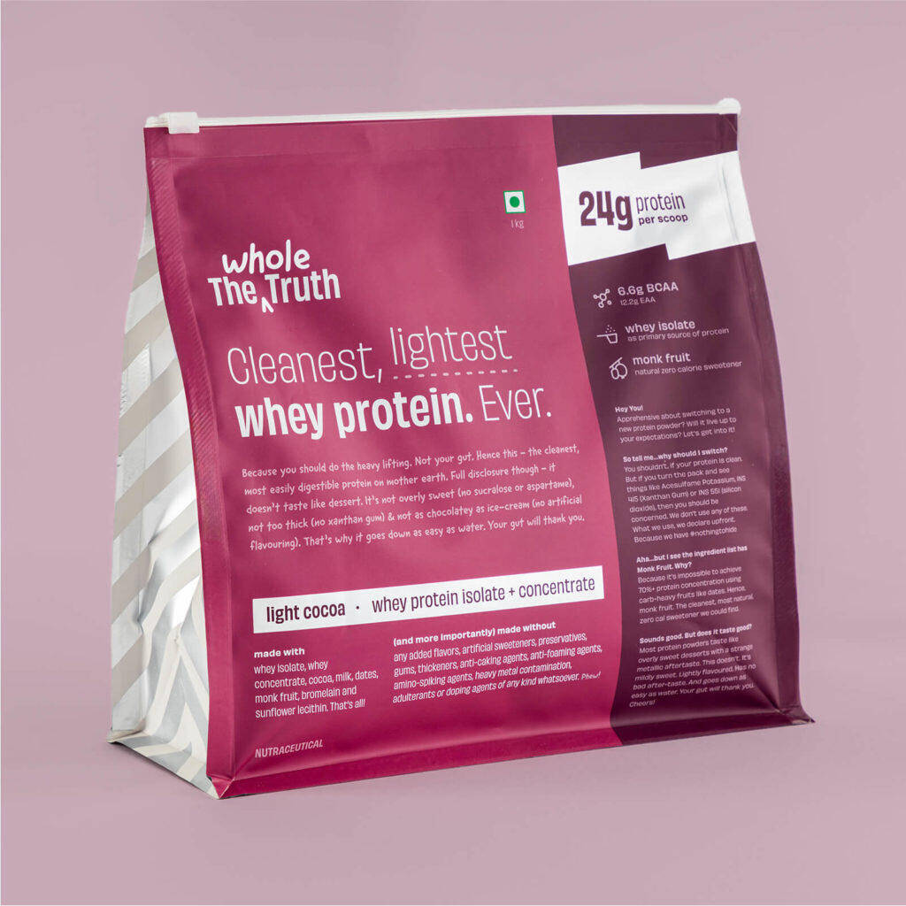 The Whole Truth Protein powder Isolate+Concentrate Light Cocoa 24g Protein -  1