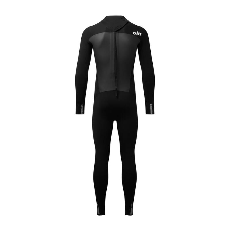 青少年男女通用氯丁橡膠 4/3 毫米後拉鍊潛水衣 - 黑色