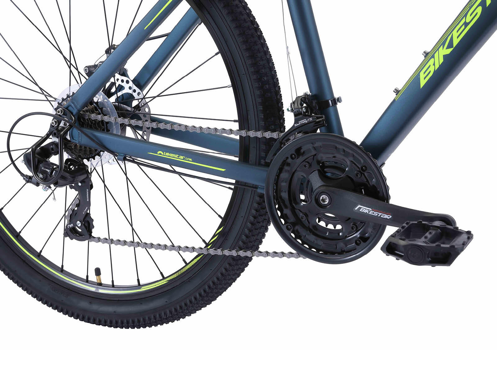Bikestar Hardtail MTB Alu Sport L 27.5 inch 21 speed Blauw/geel 4/6