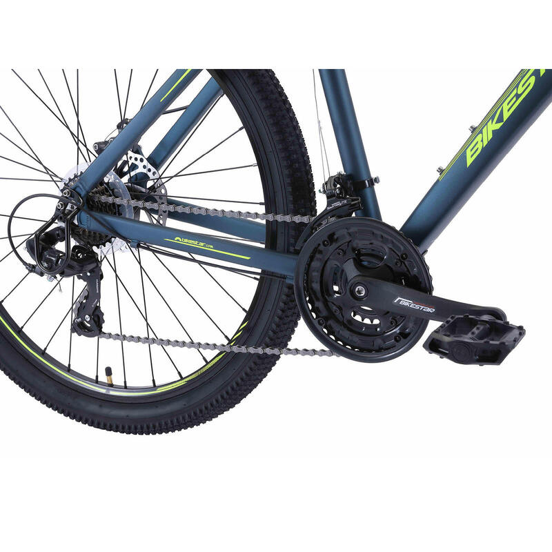Bikestar Hardtail MTB Alu Sport L 27.5 inch 21 speed Blauw/geel