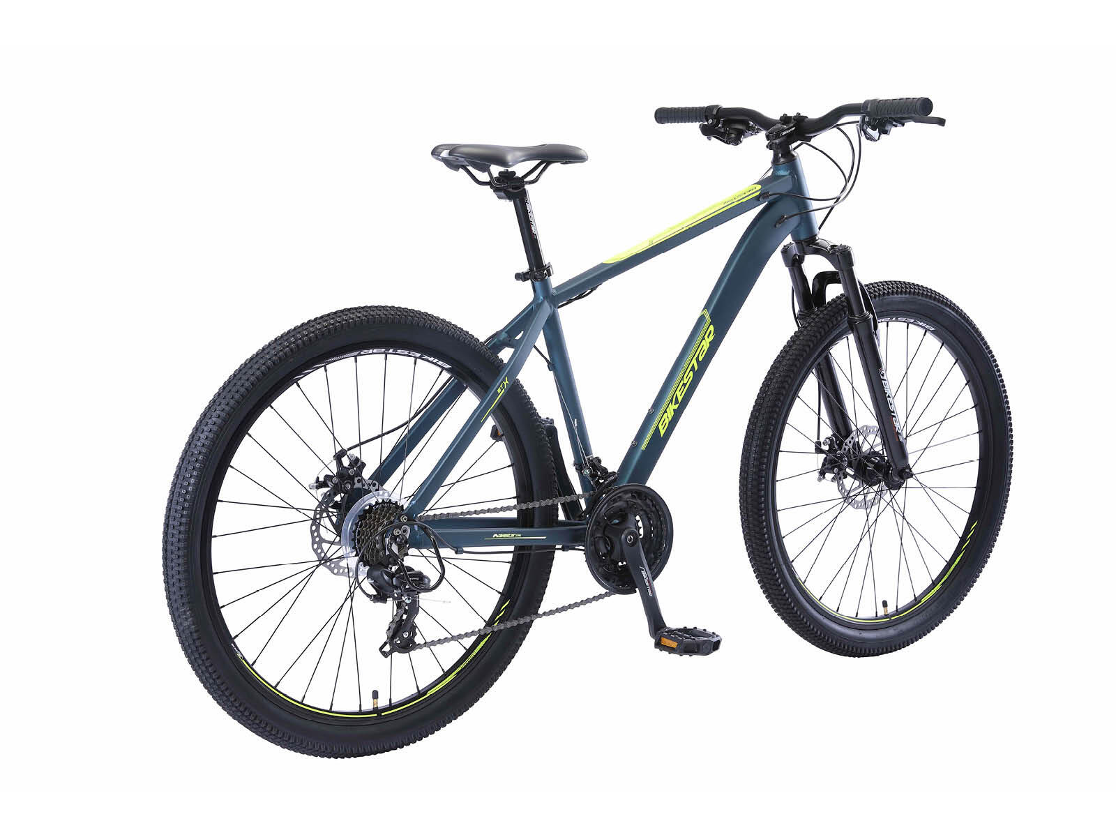 Bikestar Hardtail MTB Alu Sport L 27.5 inch 21 speed Blauw/geel 3/6