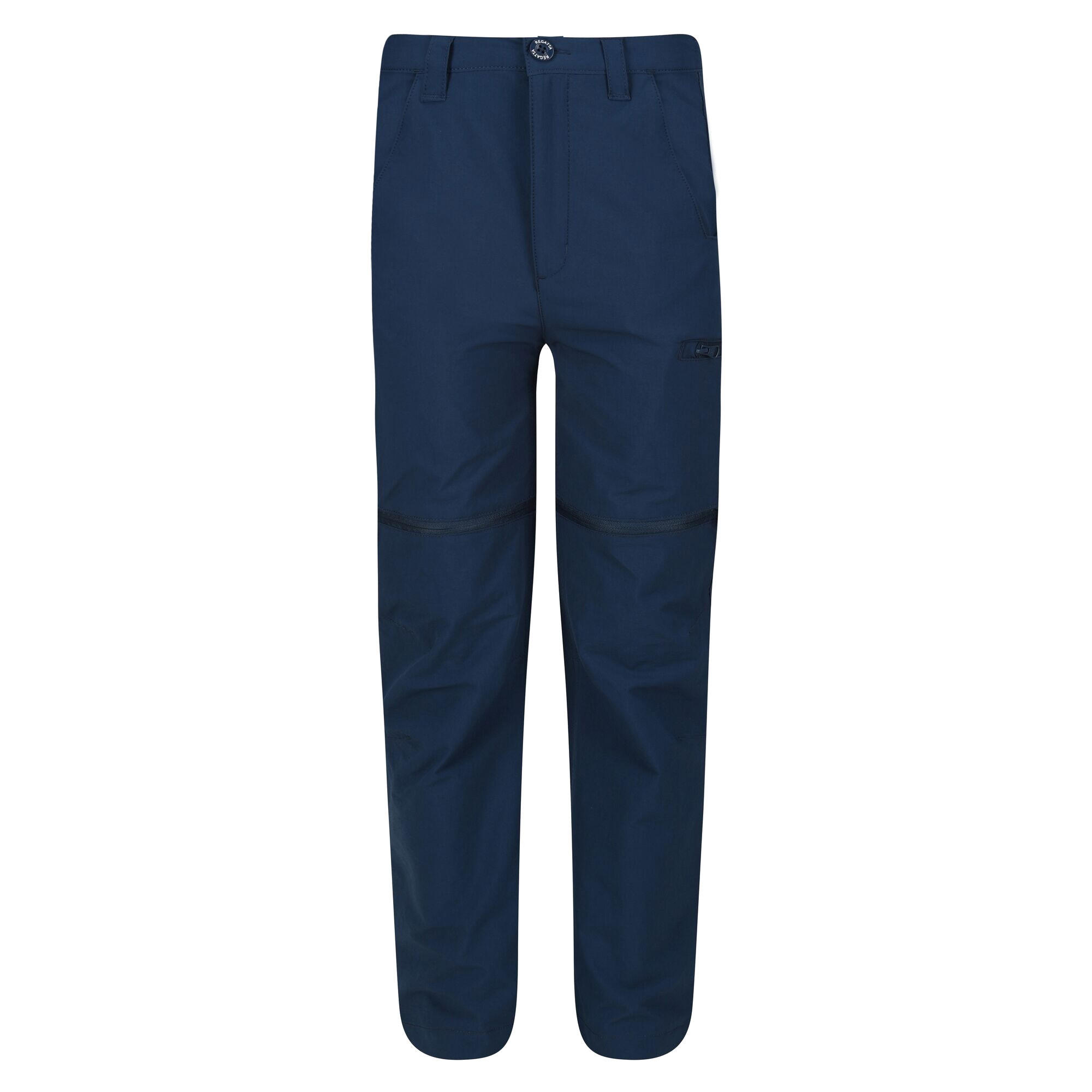 REGATTA Childrens/Kids Highton Stretch ZipOff Walking Trousers (Blue Wing)