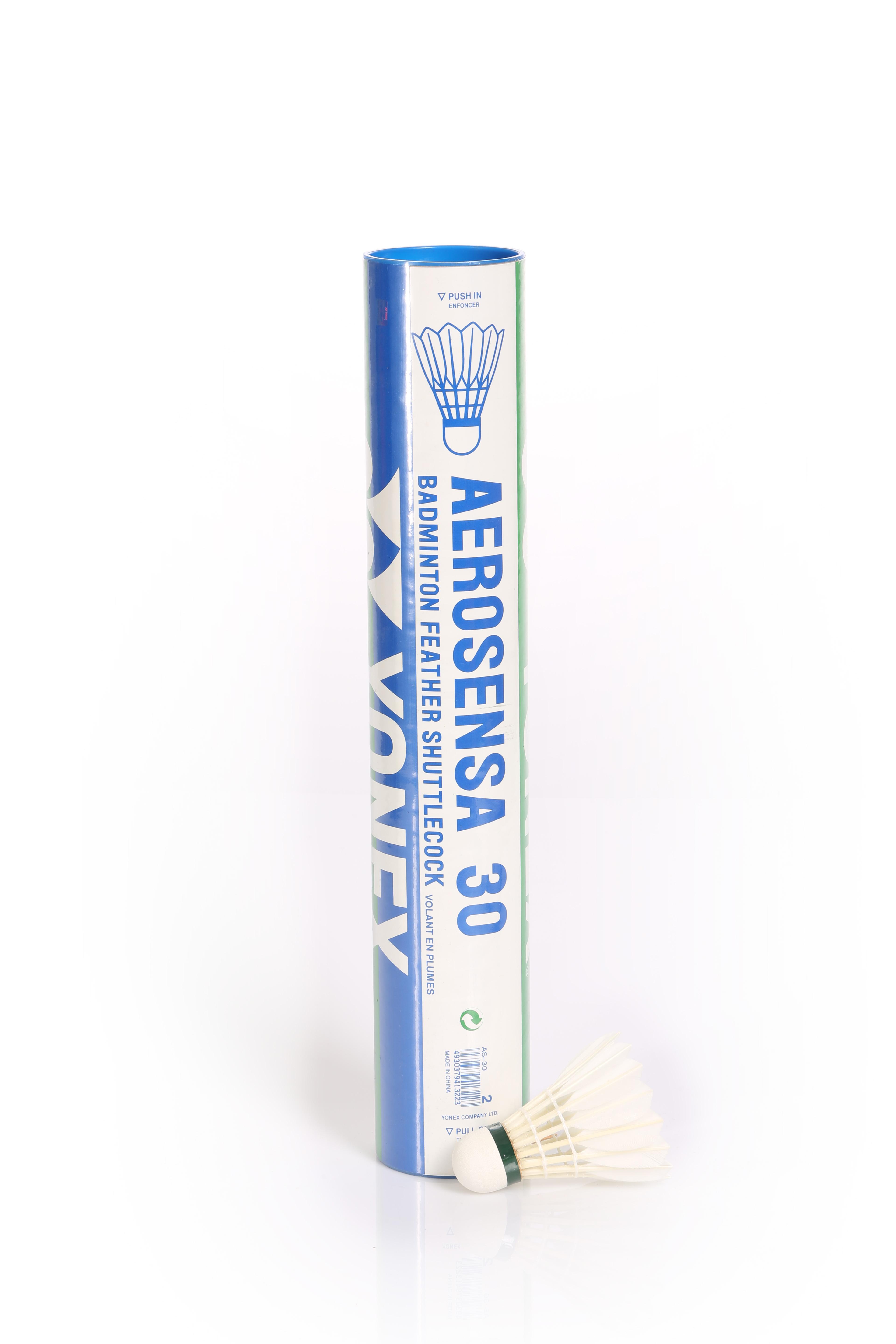 Badminton Shuttlecock Aerosensa 30 (12 in 1) Speed 2 WHITE