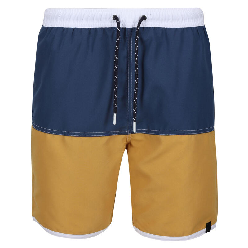 "Benicio" Badeshorts für Herren Dunkles Jeansblau/Gold Stroh