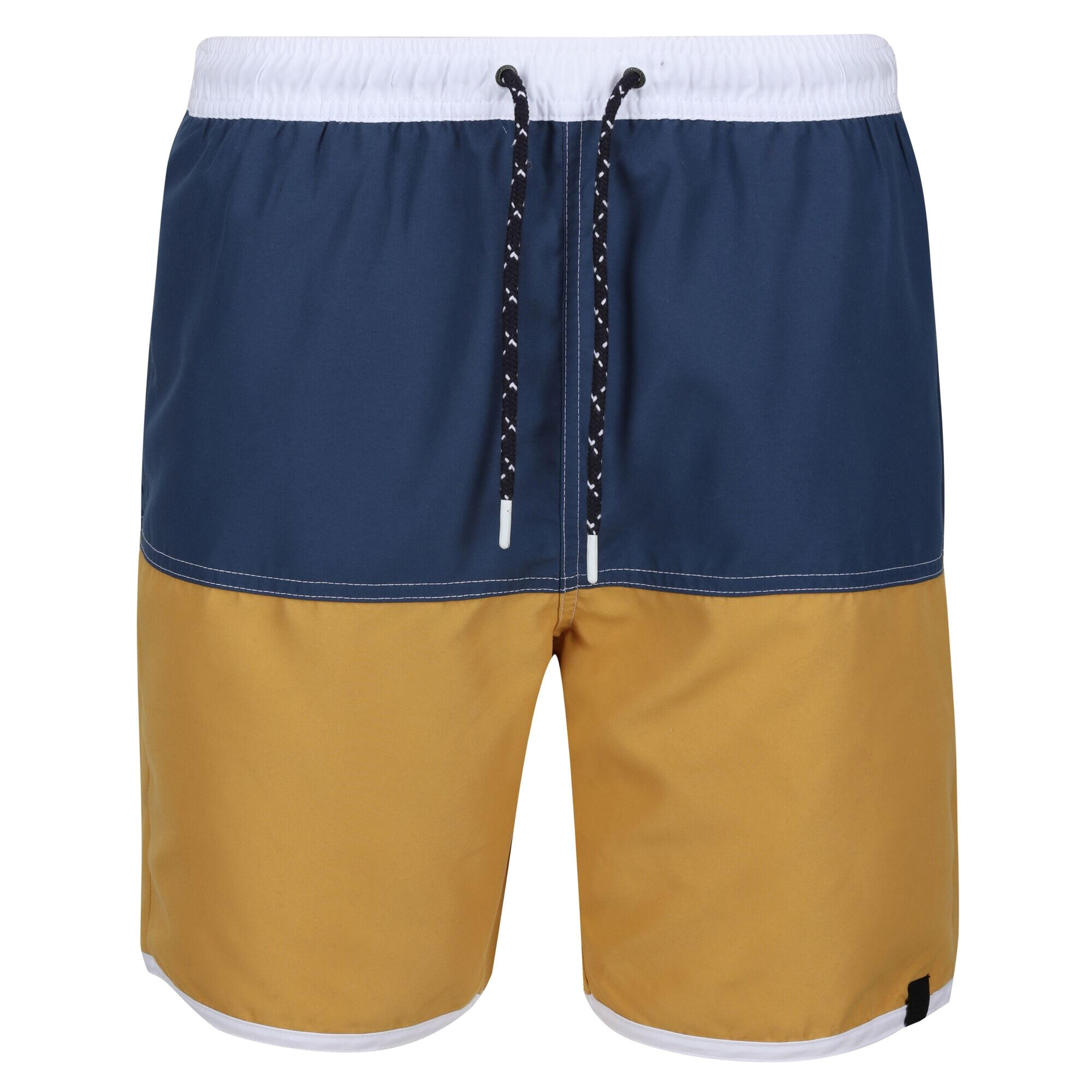 Uomo Pantaloncini da bagno BENICIO (Denim scuro / Giallo oro)