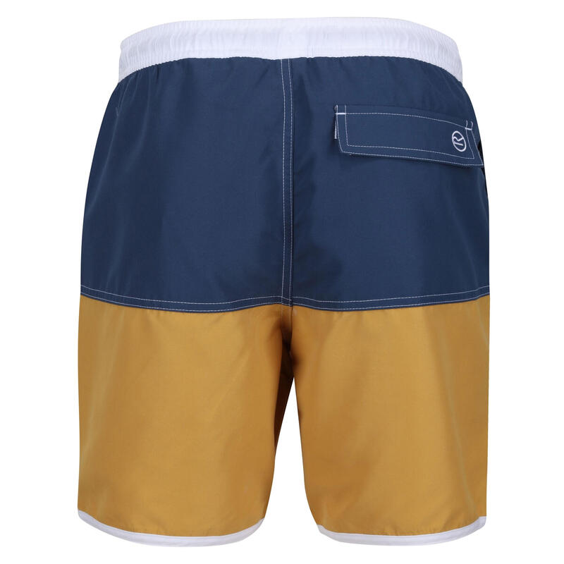 "Benicio" Badeshorts für Herren Dunkles Jeansblau/Gold Stroh